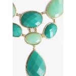 Seafoam Green Faceted Oval & Teardrop Stone Necklace